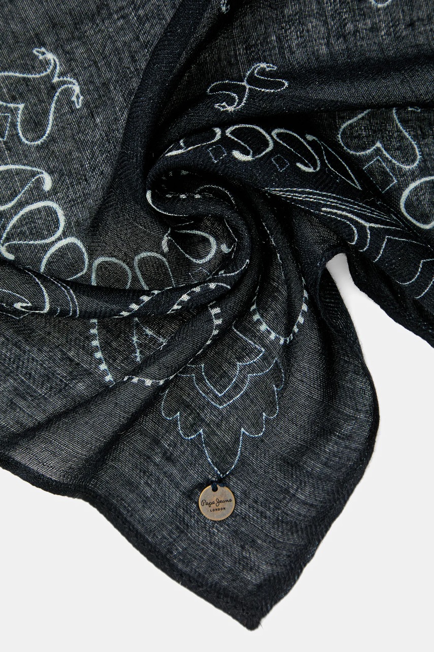 Платок Pepe Jeans цвет синий узор PL1100008 Платок Pepe Jeans цвет синий узор PL1100008