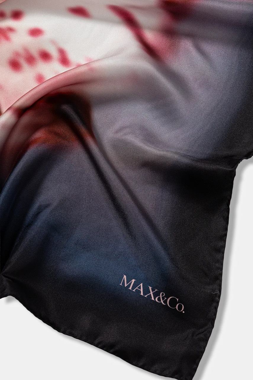 Шелковый платок на шею MAX&Co. цвет чёрный узор 2526546046200