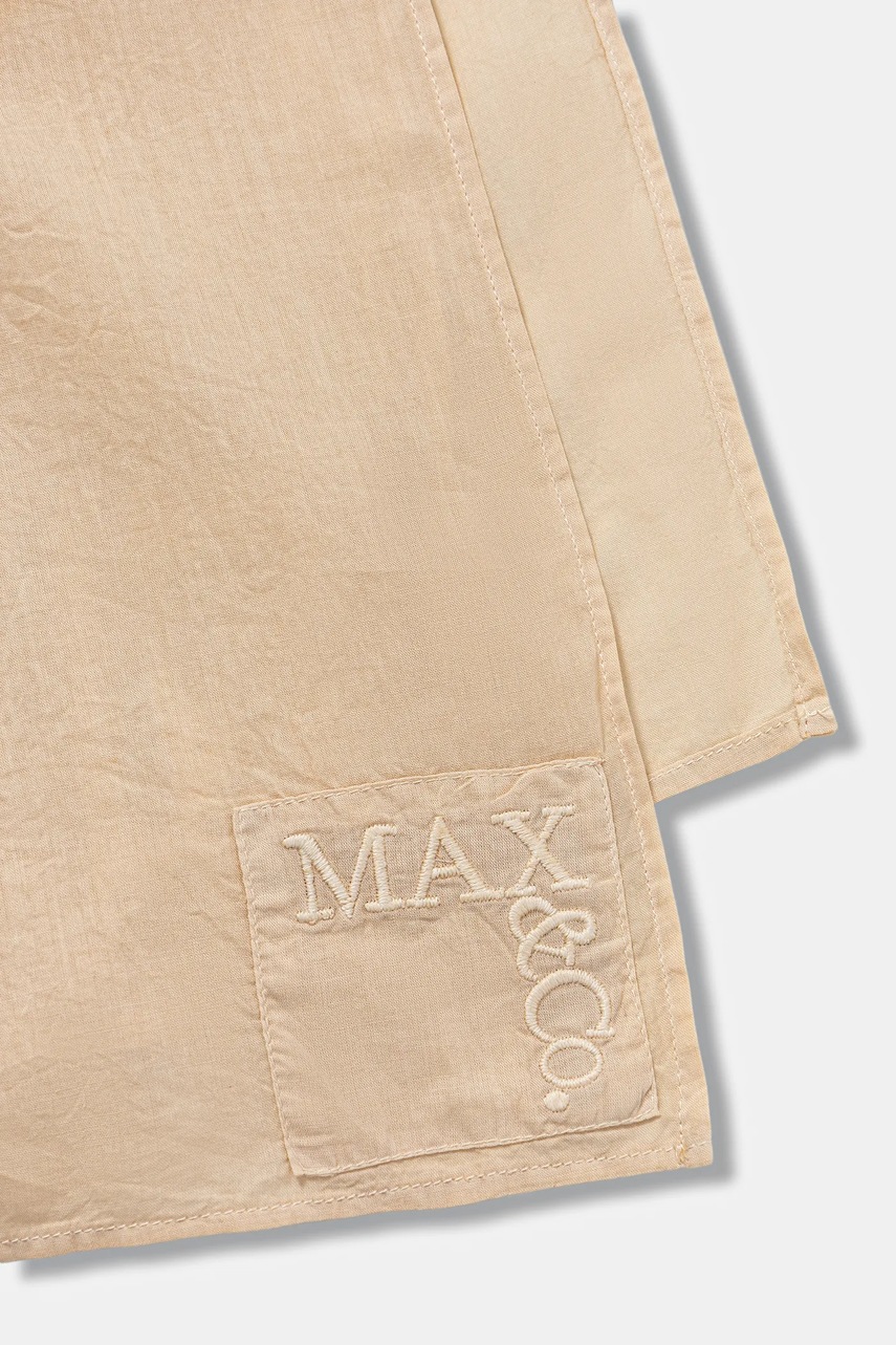 Хлопковый шарф MAX&Co. цвет бежевый однотонная 2526546056200