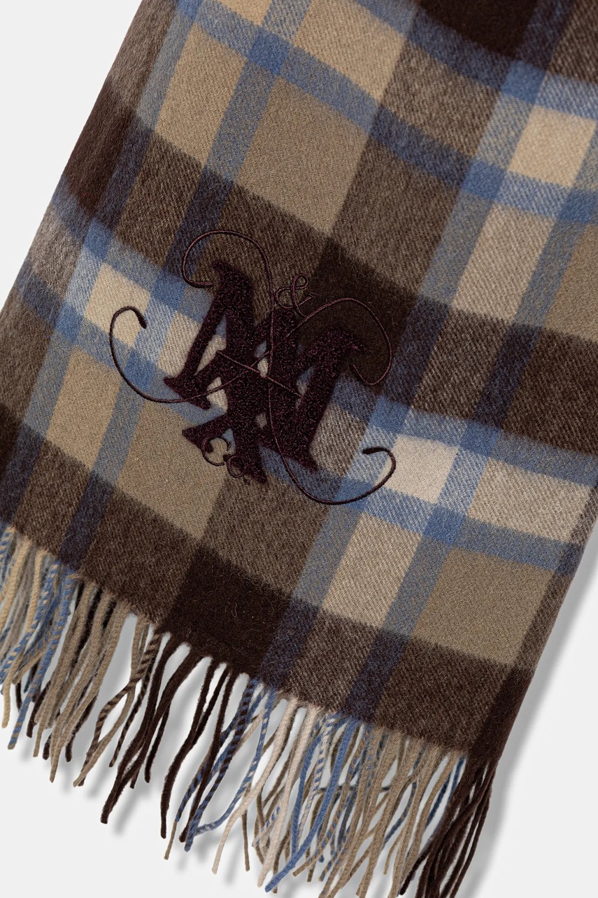 Шерстяной шарф MAX&Co. цвет коричневый узор 2526546027200