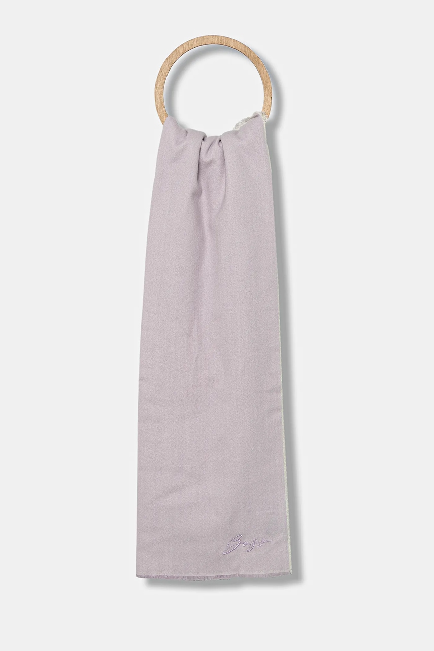 BOSS eșarfă cu lână culoarea violet, uni, 50558638