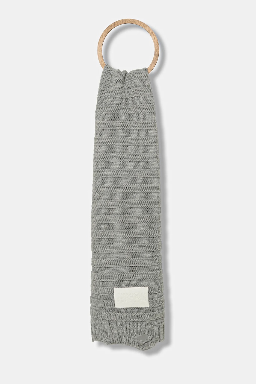 MM6 Maison Margiela eșarfă de lână culoarea gri, uni, S52TE0054.M13040.857M