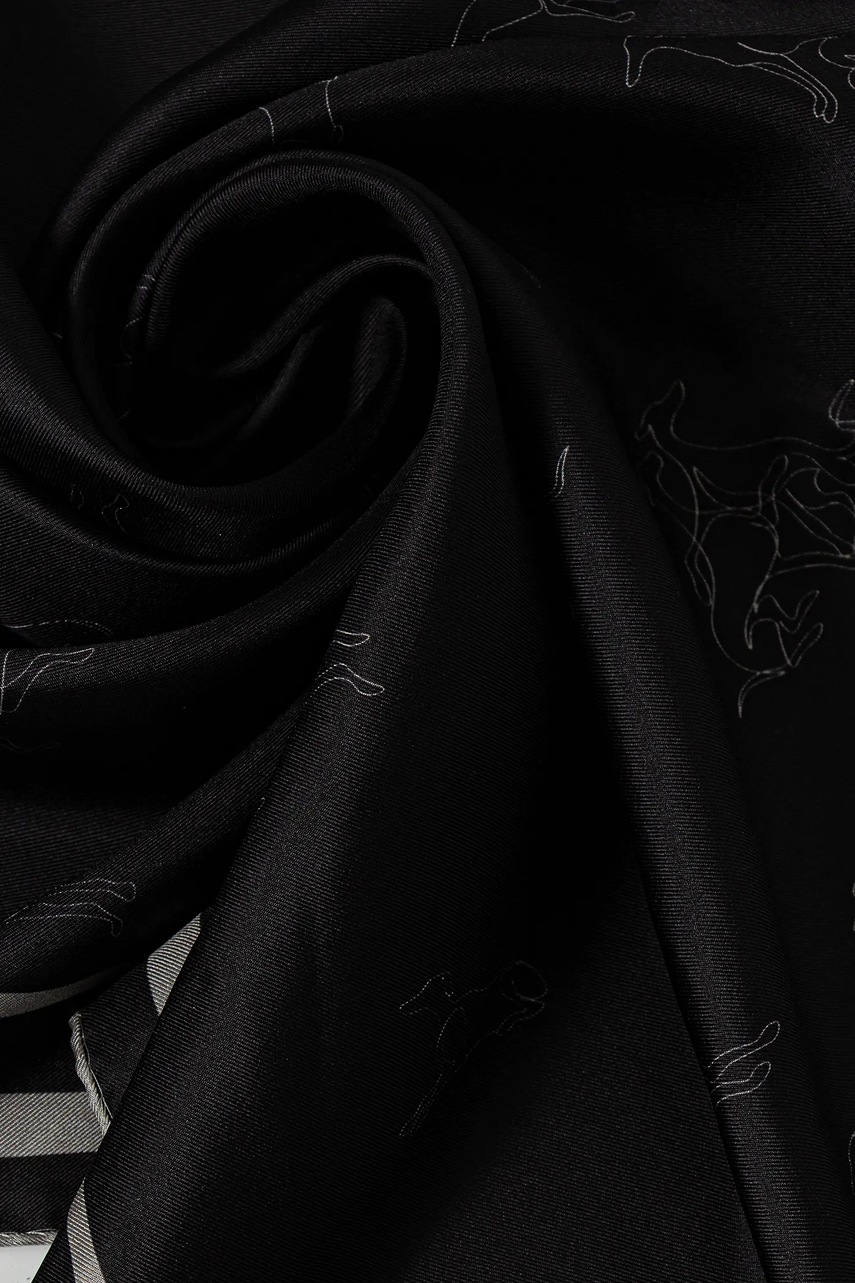 Шелковый платок Trussardi цвет серый узор S074C000004N