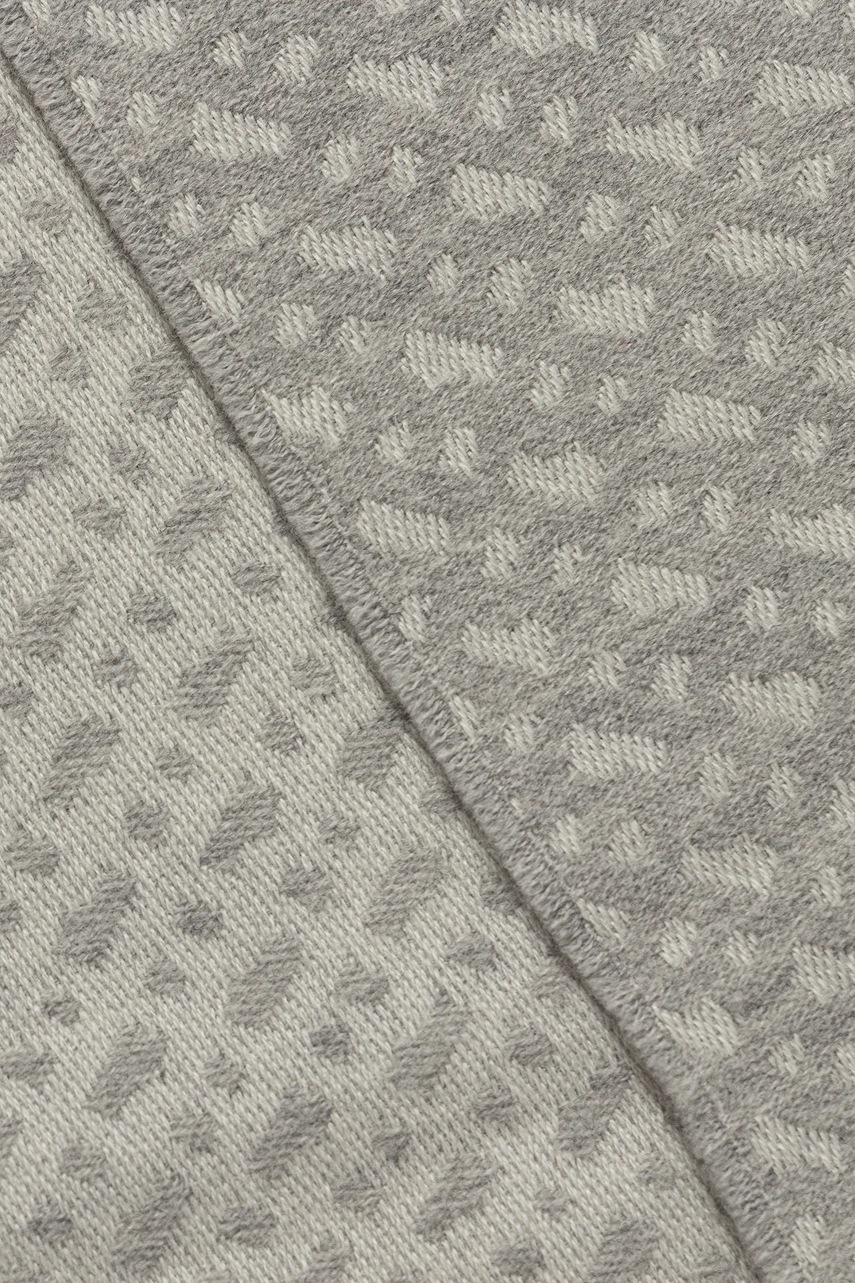 Шерстяной шарф BOSS цвет серый узор 50549852