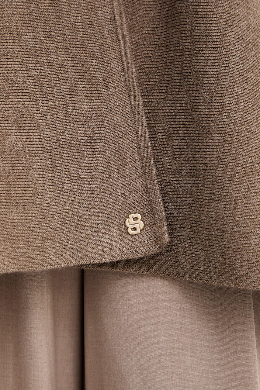 Poncho με προσθήκη μαλλιού BOSS χρώμα: καφέ, 50551146 φωτογραφία