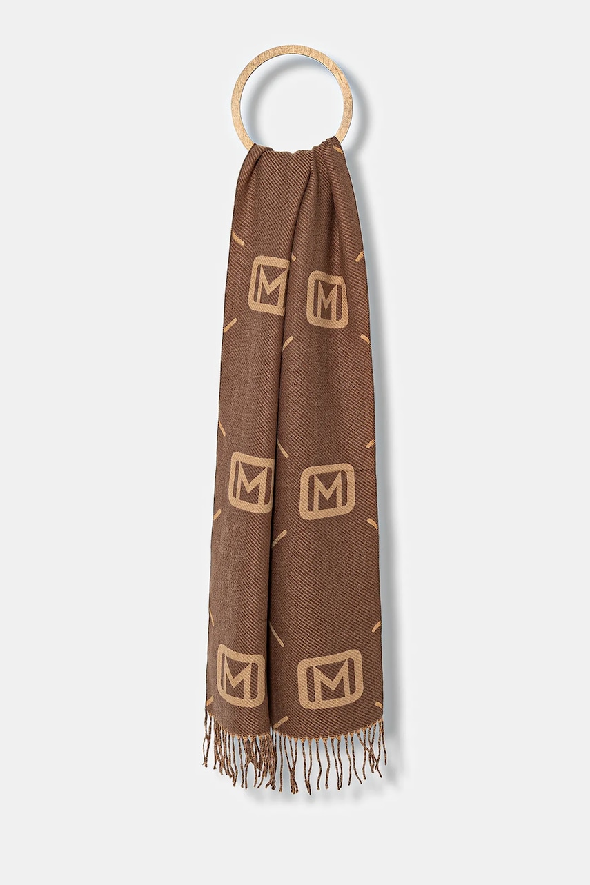Marella fular culoarea maro, cu model, 2523546046200