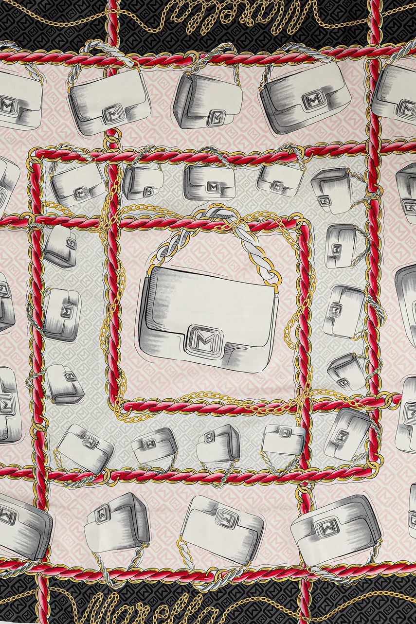 Шелковый платок Marella цвет белый узор 2523546076200