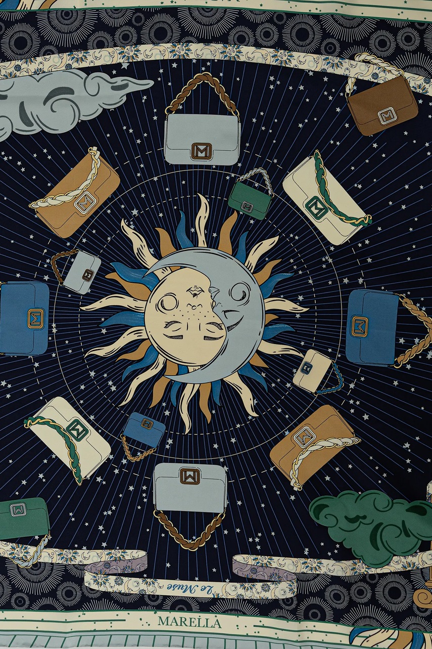 Шелковый платок Marella узор 2523546076200