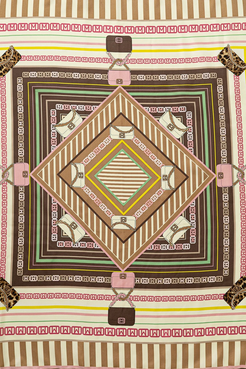 Шелковый платок Marella цвет бежевый узор 2523546076200