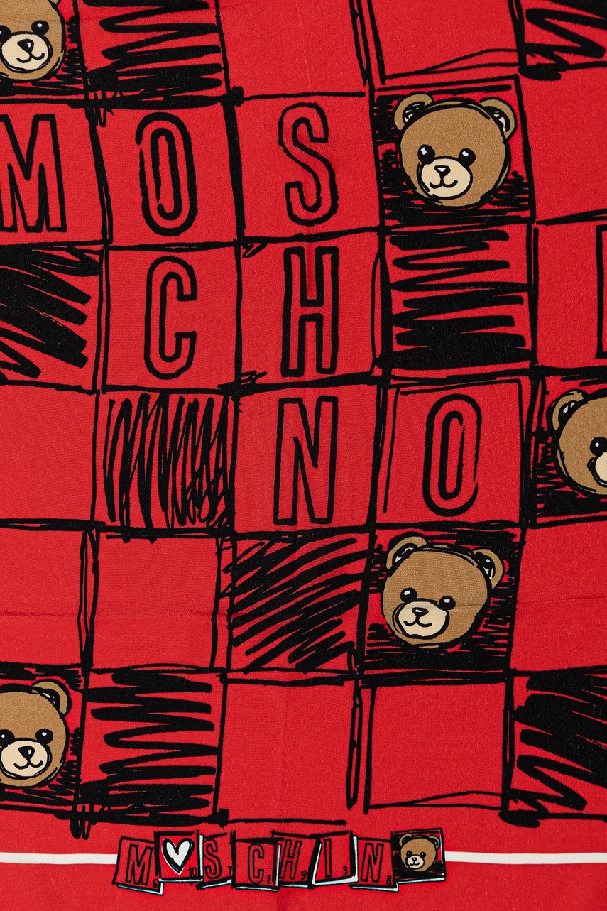 Шелковый платок на шею Moschino цвет красный узор M5842 50221