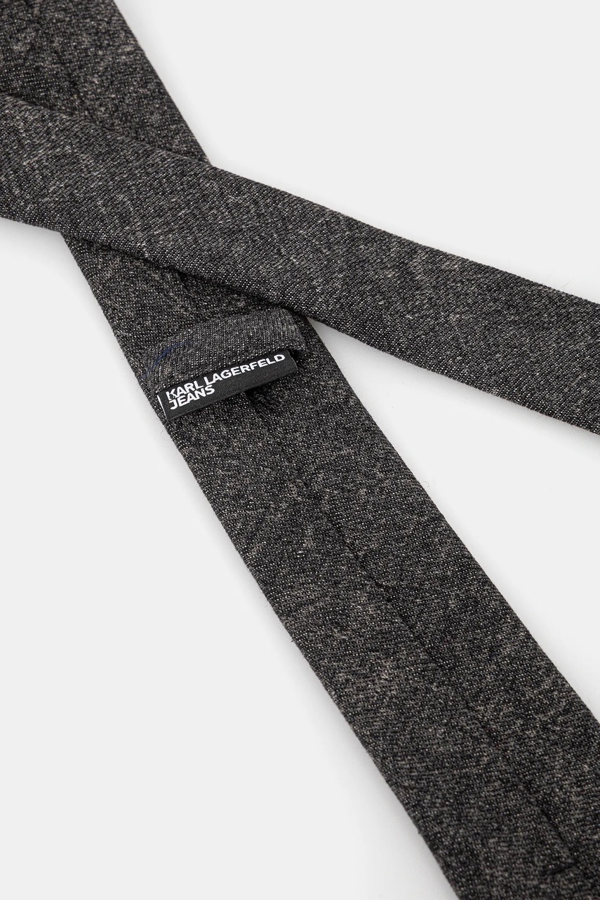 Хлопковый галстук Karl Lagerfeld Jeans цвет серый узор A4W33086