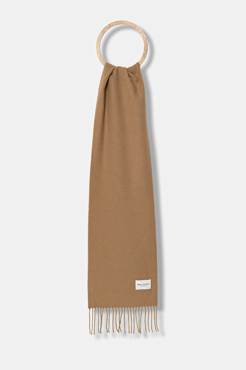 Marc O'Polo eșarfă de lână culoarea bej, uni, 508805102065