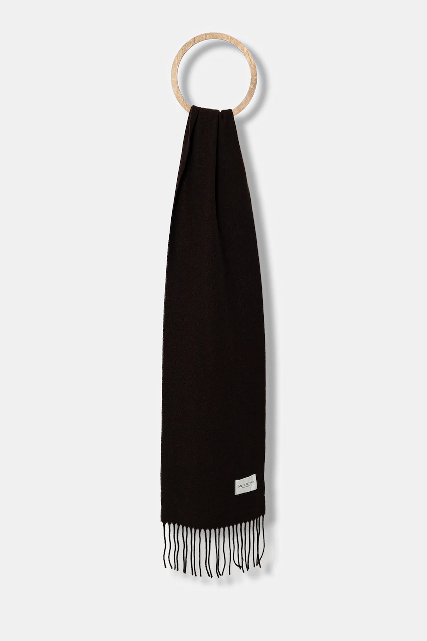 Marc O'Polo eșarfă de lână culoarea maro, uni, 508805102065 Marc O'Polo eșarfă de lână culoarea maro, uni, 508805102065