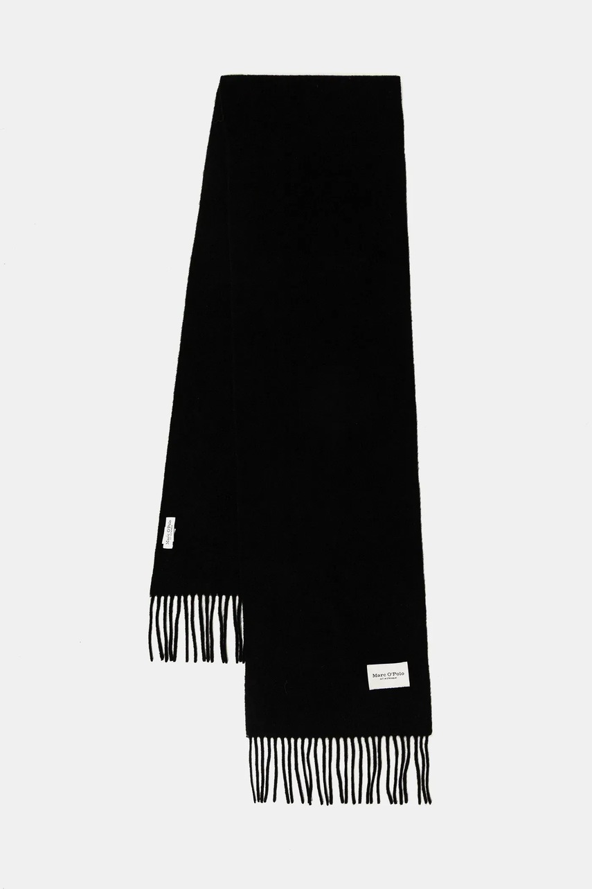 Marc O'Polo eșarfă de lână culoarea negru, uni, 509805102065