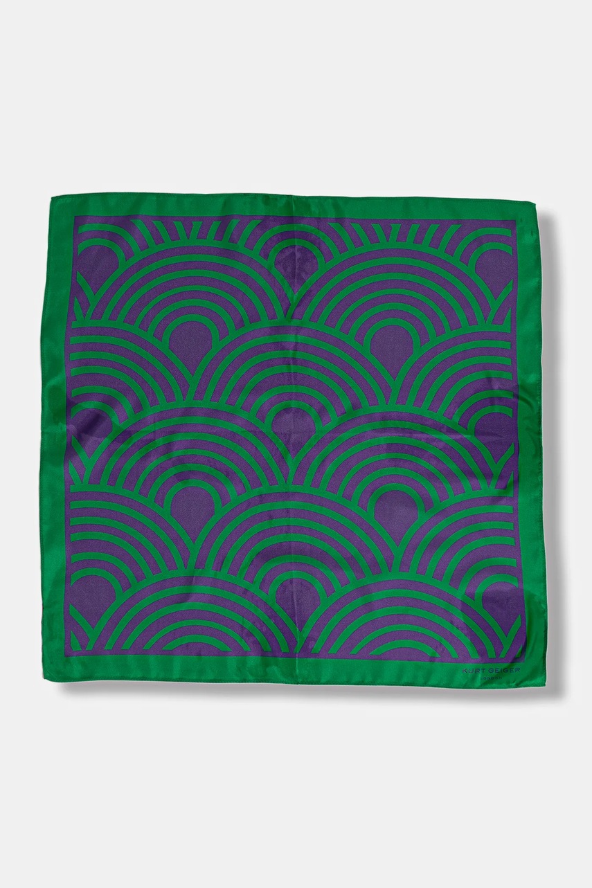 Шелковый платок на шею Kurt Geiger London цвет зелёный узор 2098675469