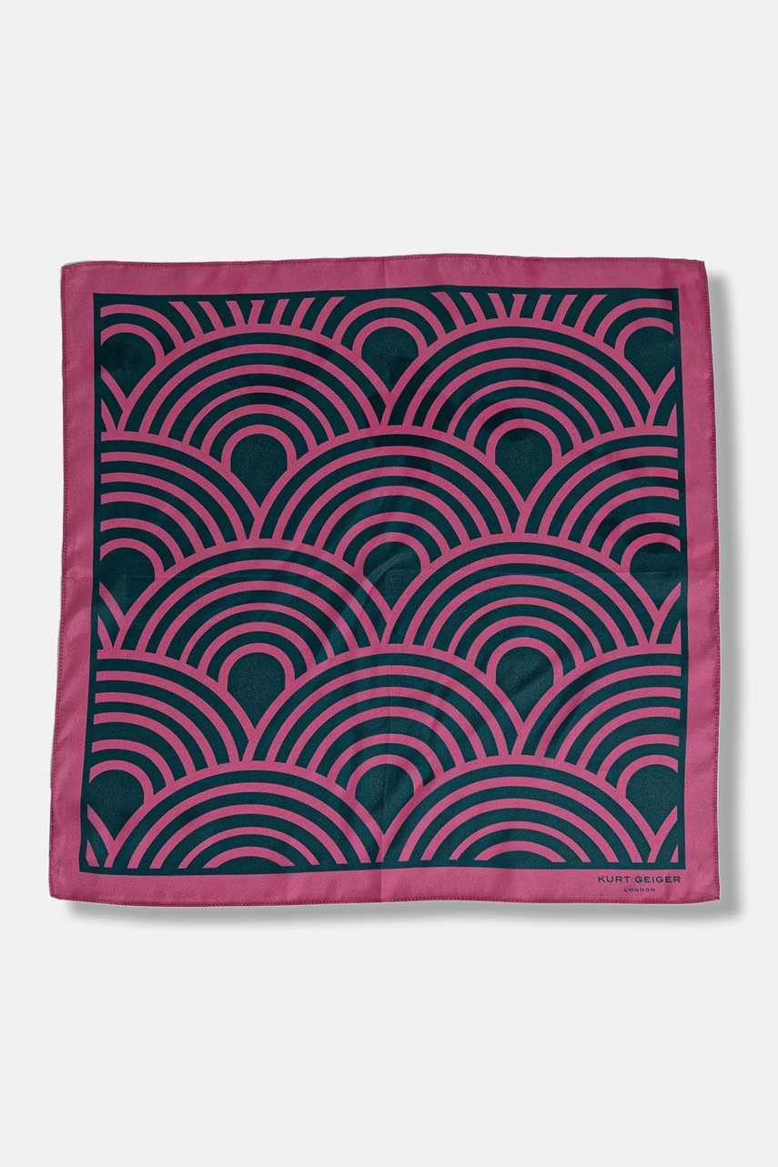 Шелковый платок на шею Kurt Geiger London цвет розовый узор 2098687469