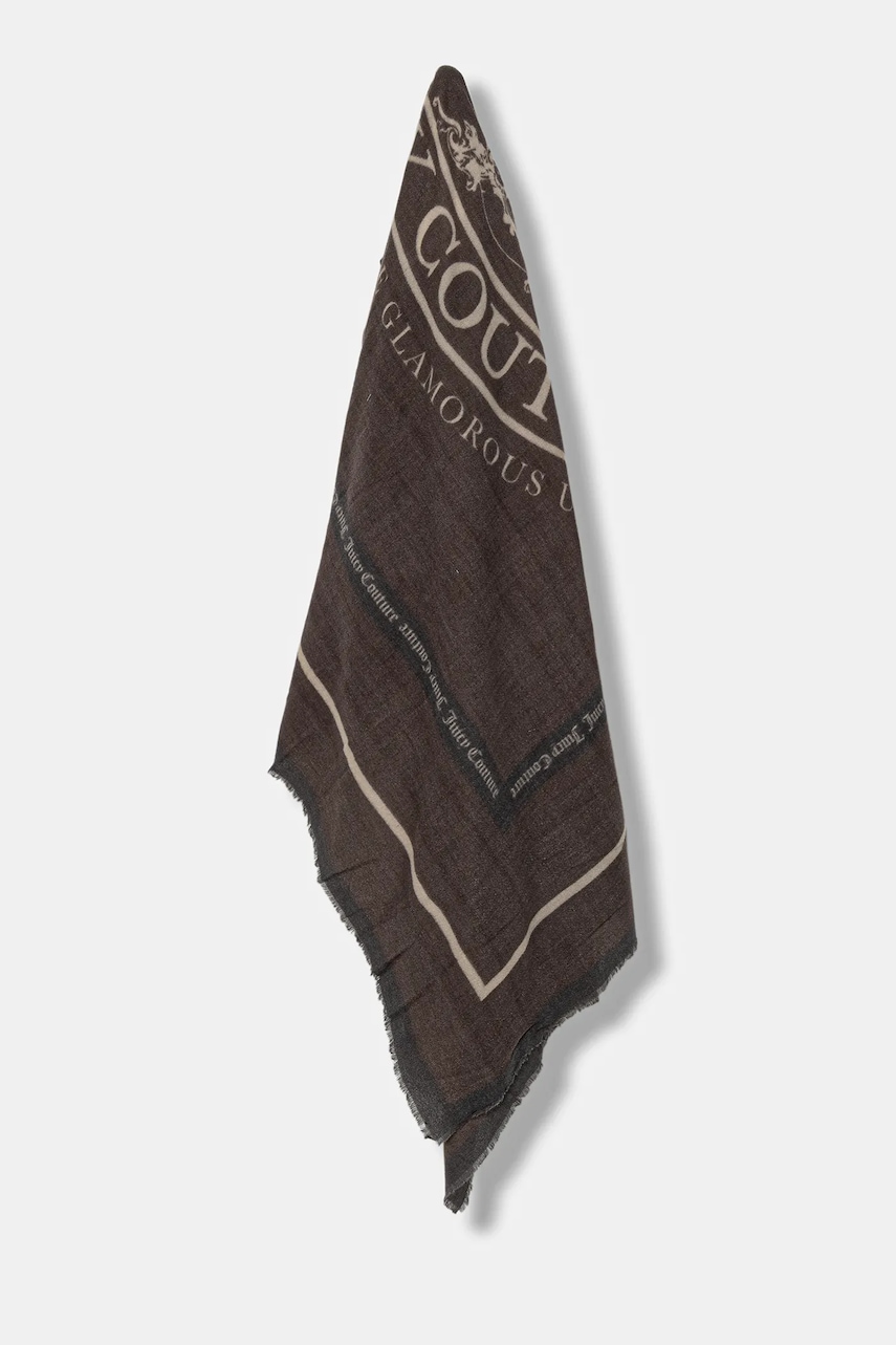 Juicy Couture eșarfă Pashmina culoarea maro, cu imprimeu, AIJFO8612WPO