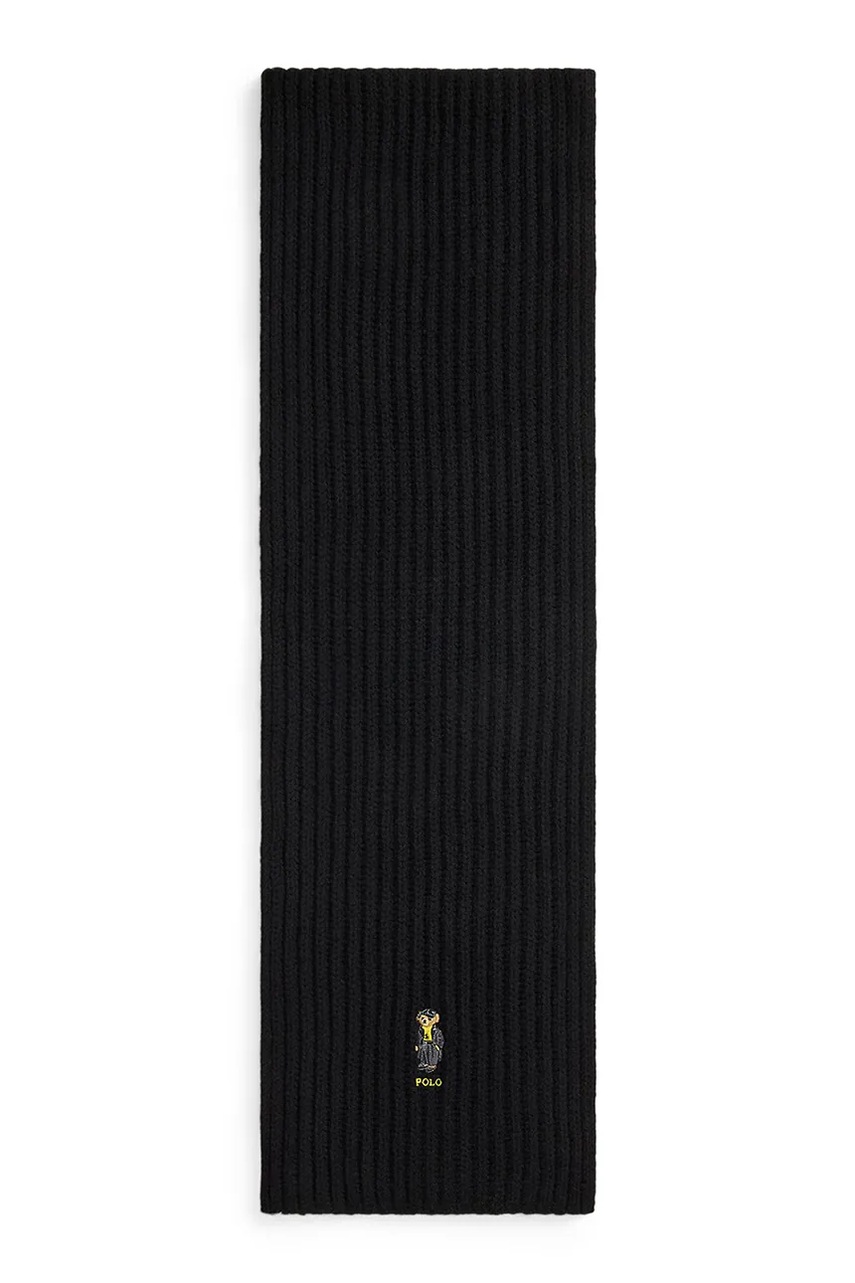 Шарф с добавлением шерсти Polo Ralph Lauren цвет чёрный узор 455P04660