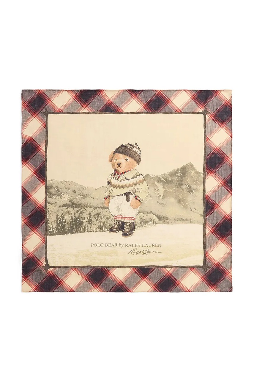 

Вълнен тънък шал Polo Ralph Lauren в бежово с десен 455P04665, Бежов