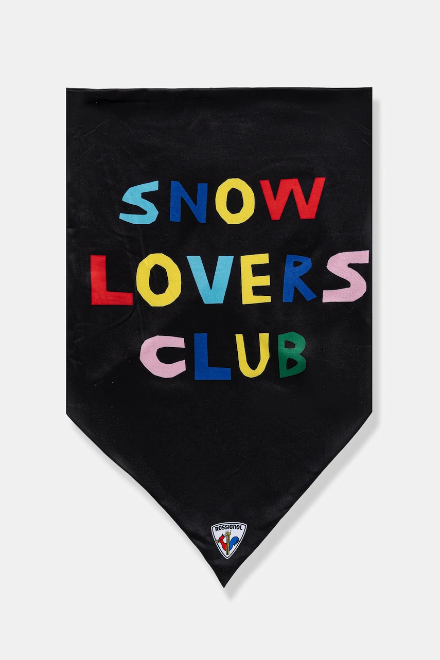 Rossignol fular împletit JCC culoarea negru, cu imprimeu, RLOWH09 Rossignol fular împletit JCC culoarea negru, cu imprimeu, RLOWH09