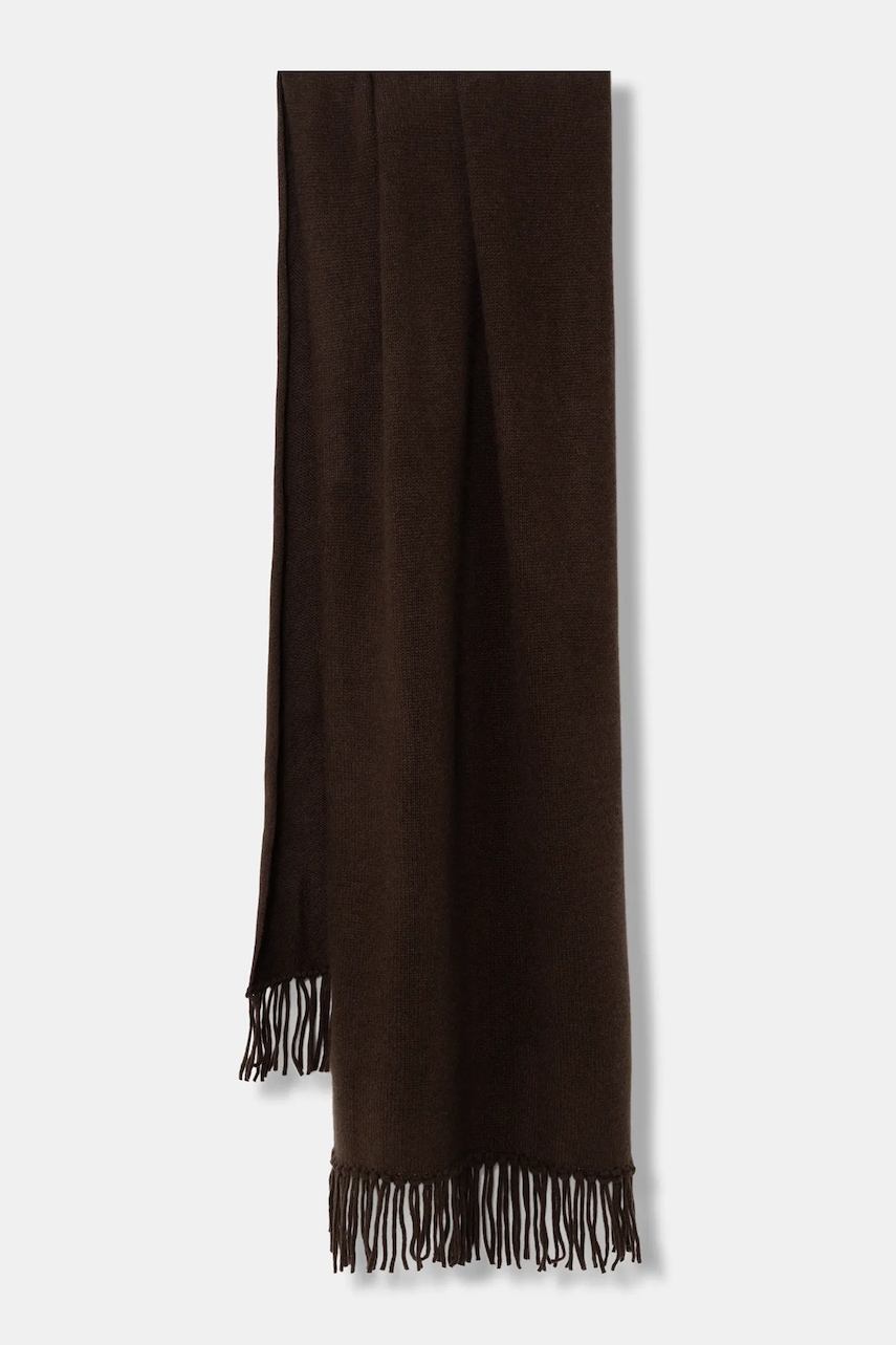 FROM FUTURE eșarfă de cașmir culoarea maro, uni, AEC02480