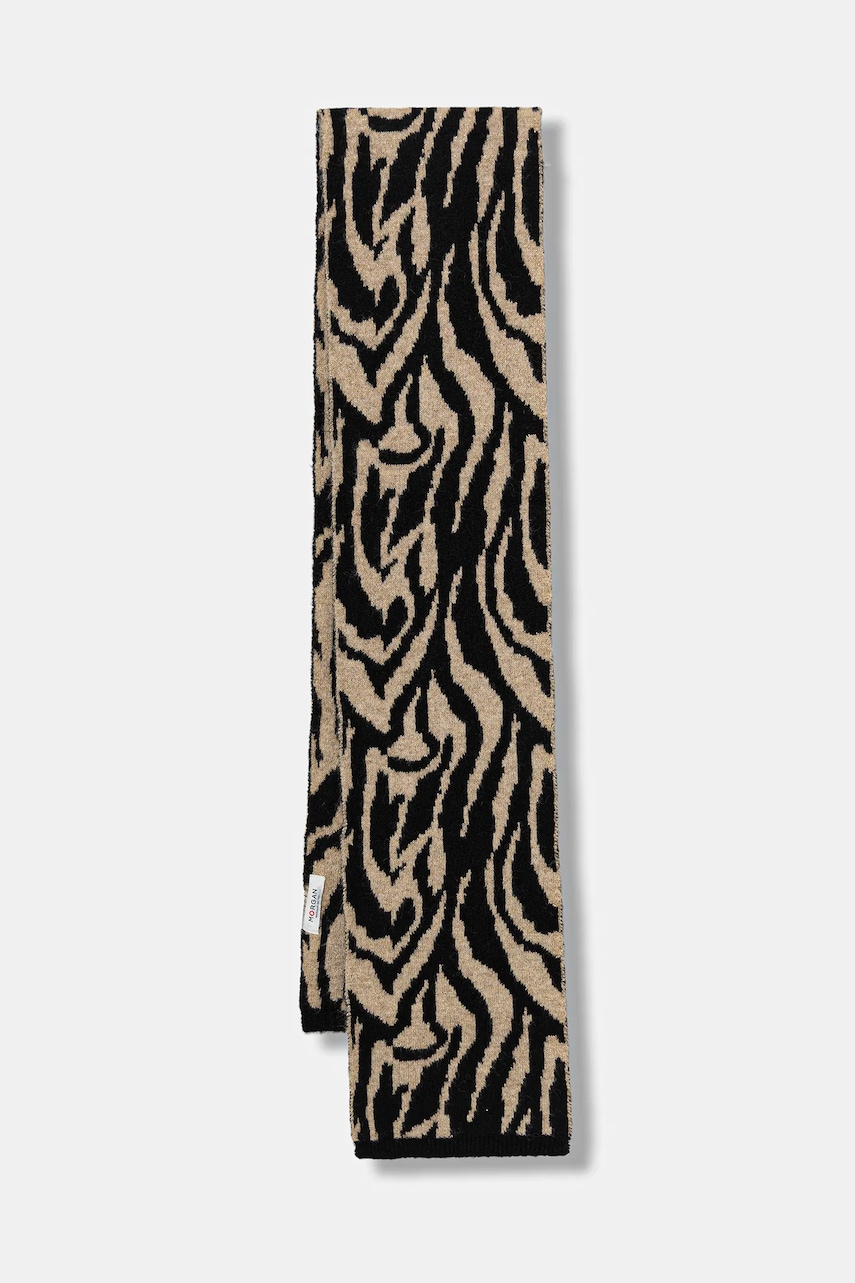 Morgan eșarfă din amestec de lână culoarea bej, cu imprimeu, 5EZEBO