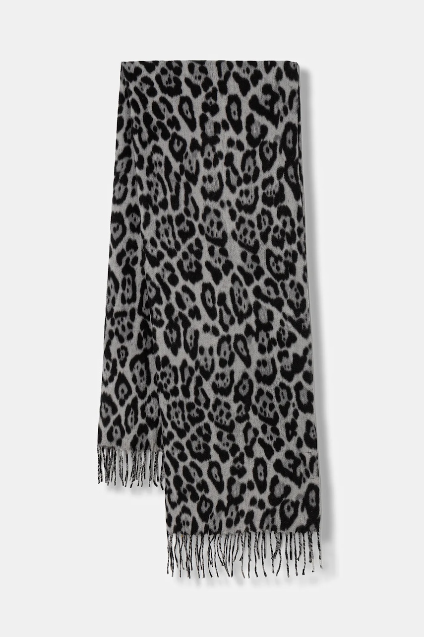 Morgan fular culoarea gri, cu imprimeu, 5GRELEO