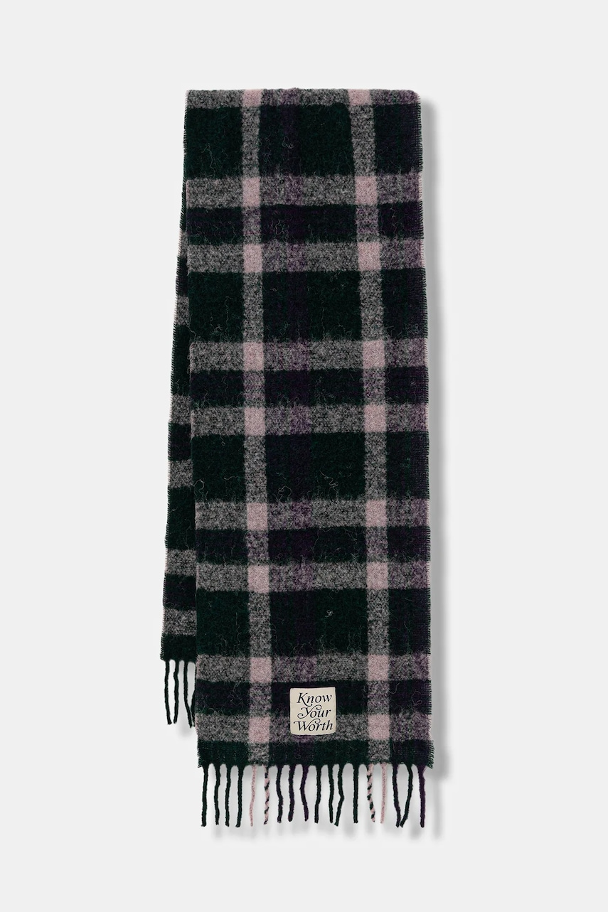 United Colors of Benetton eșarfă cu lână culoarea verde, 62QJDU027