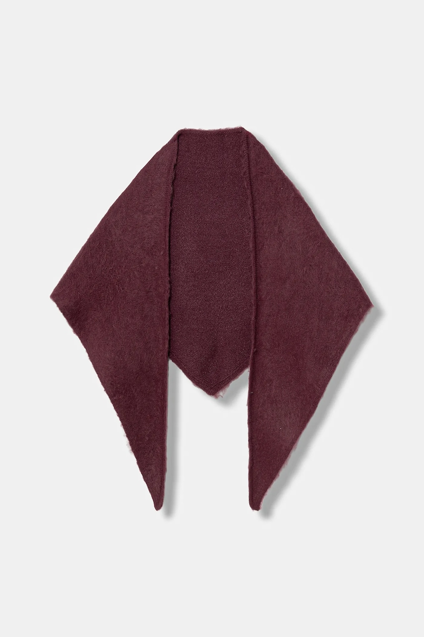 United Colors of Benetton eșarfă din amestec de lână culoarea bordo, uni, 6QZPDU020