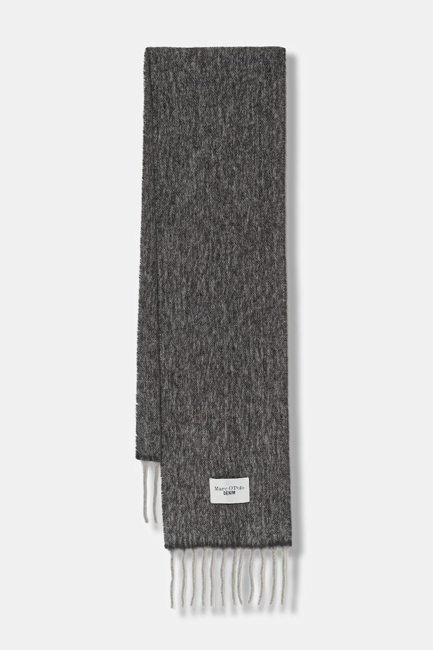 Marc O'Polo eșarfă cu lână culoarea gri, melanj, 5000007554