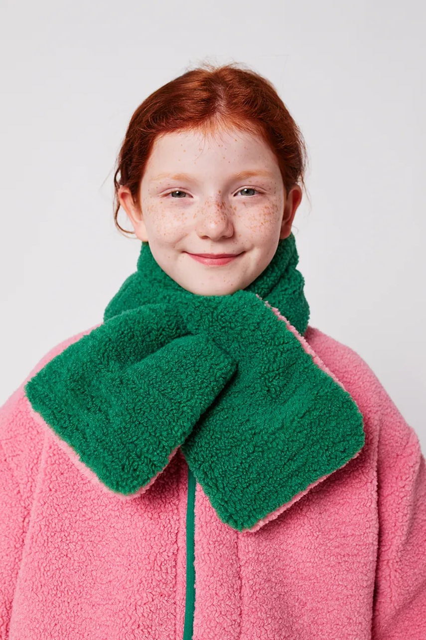 Bobo Choses șal copii culoarea verde, uni, 225AI048
