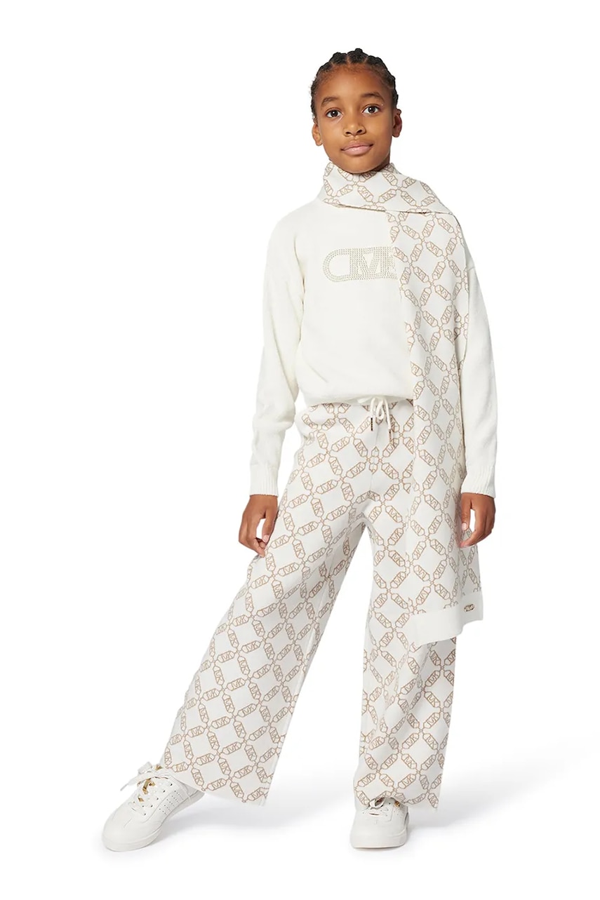 Michael Kors șal copii culoarea alb, cu imprimeu, R30536