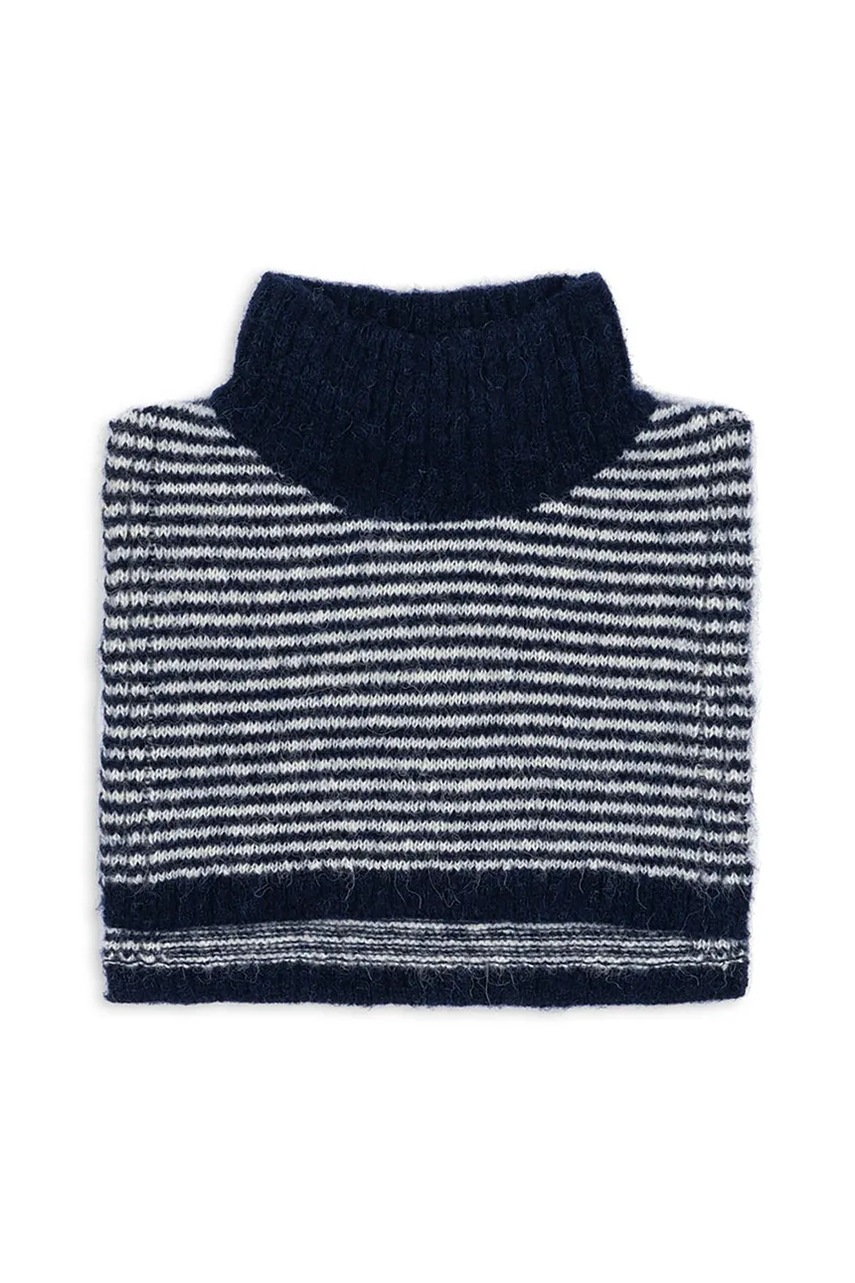 Levně Dětská kukla s přídavkem alpakové vlny Konges Sløjd BERLE NECKWARMER tmavomodrá barva, KS103719