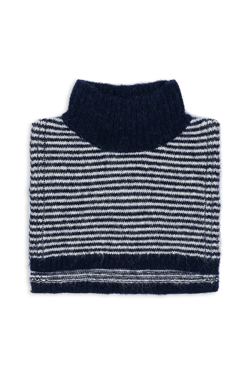 Konges Sløjd eșarfă pentru copii cu alpaca BERLE NECKWARMER albastru marin cu model KS103719