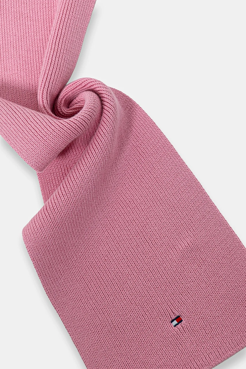 Детский шарф Tommy Hilfiger цвет розовый однотонный AU0AU01566 Детский шарф Tommy Hilfiger цвет розовый однотонный AU0AU01566