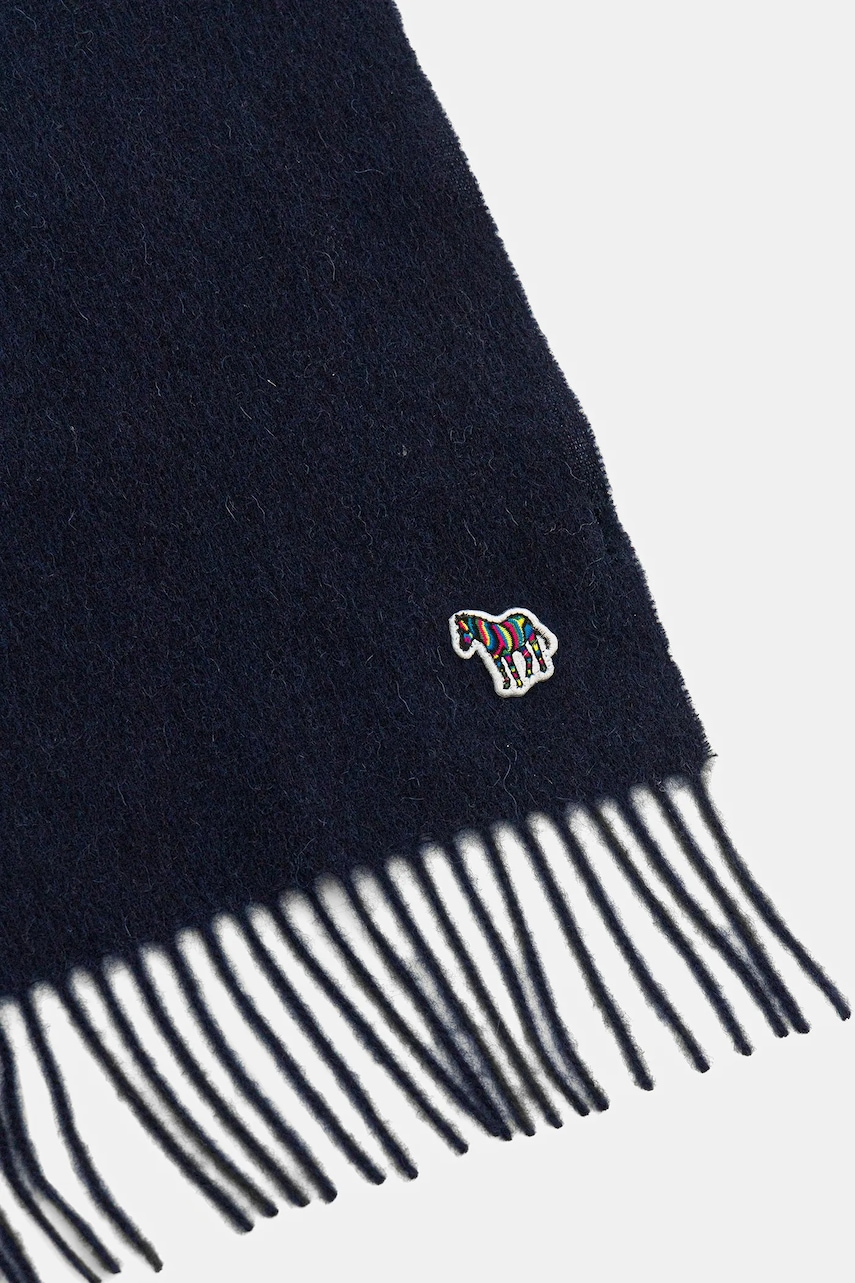Шерстяной шарф Paul Smith цвет синий однотонная M1A-150K-PZEBRA Шерстяной шарф Paul Smith цвет синий однотонная M1A-150K-PZEBRA