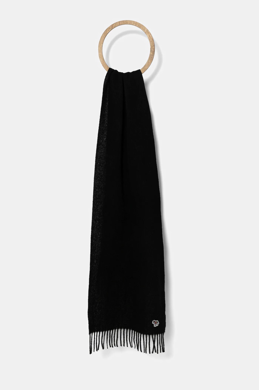 Paul Smith esarfa de lana culoarea negru, uni, M1A-150K-PZEBRA