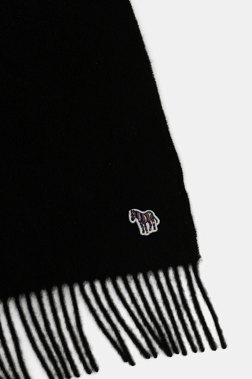 Шерстяной шарф Paul Smith цвет чёрный однотонная M1A-150K-PZEBRA Шерстяной шарф Paul Smith цвет чёрный однотонная M1A-150K-PZEBRA