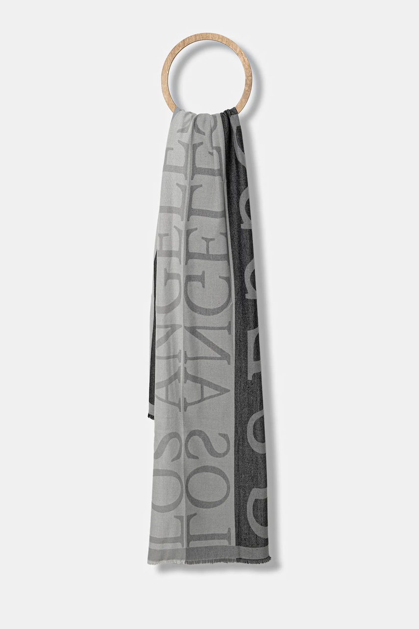 Levně Šála Guess pánská, šedá barva, vzorovaná, AM9534 VIS03