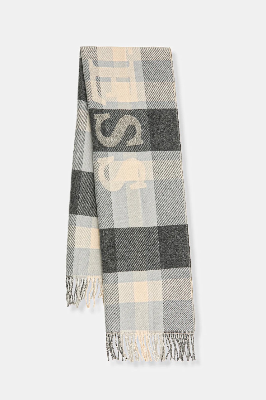 Levně Šála Guess pánská, šedá barva, vzorovaná, AM9560 POL03