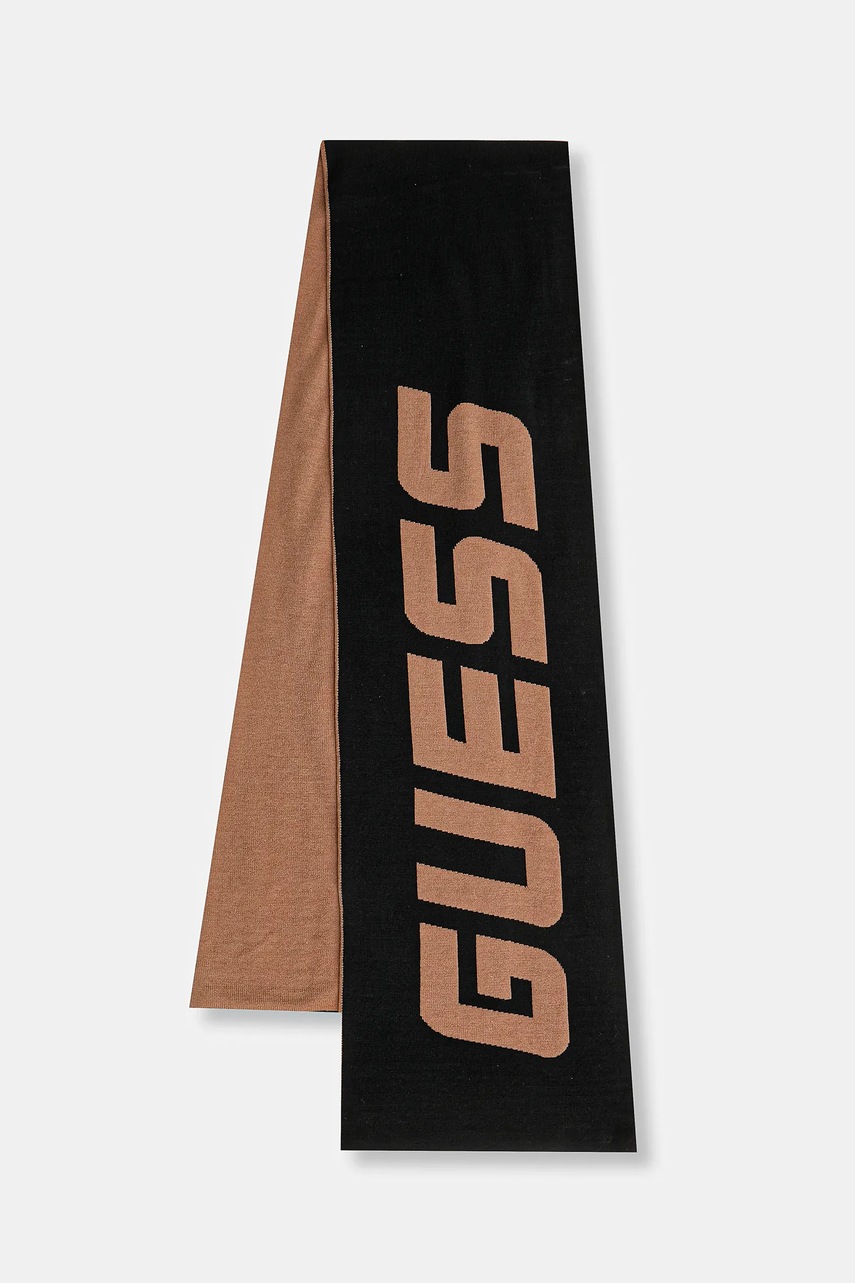 Levně Šála Guess pánská, černá barva, vzorovaná, AM9571 POL03