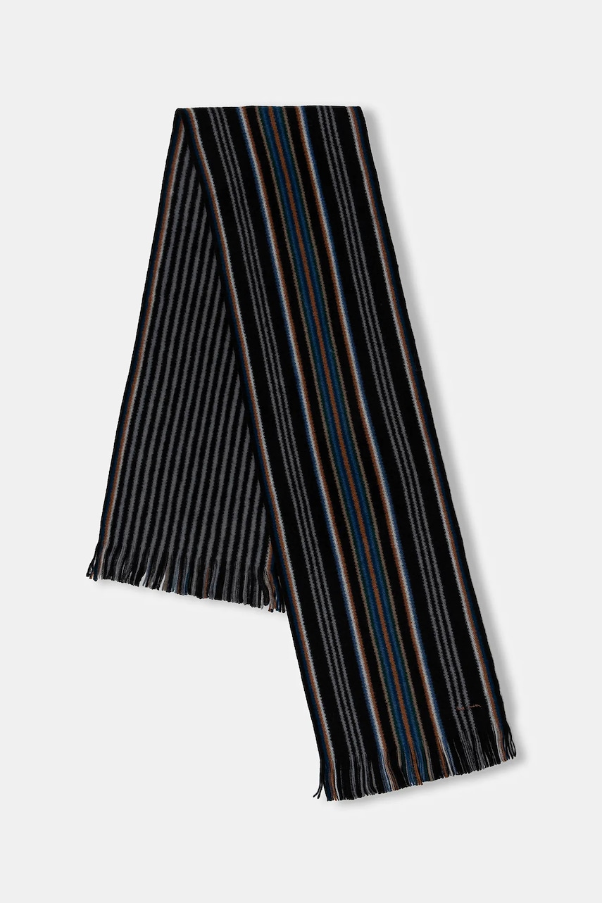 Paul Smith eșarfă de lână culoarea negru, cu imprimeu, M1A-151F-T643