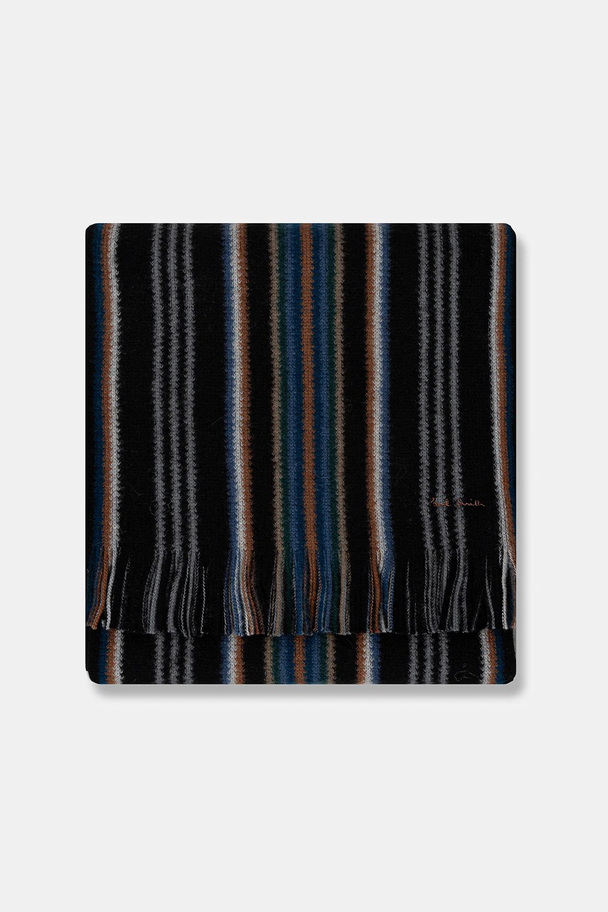 Шерстяной шарф Paul Smith цвет чёрный узор M1A-151F-T643