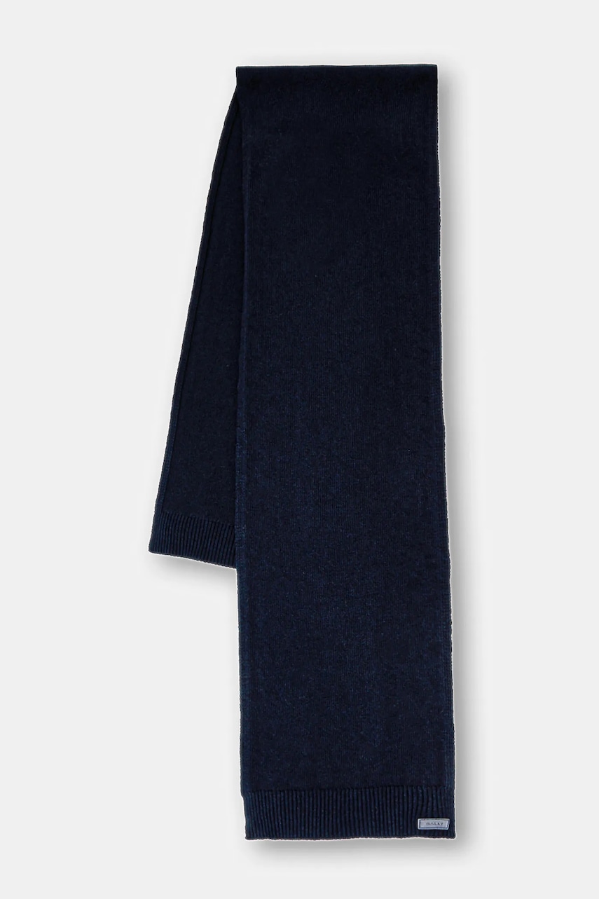 Bally eșarfă de lână culoarea bleumarin, uni, MSC03I