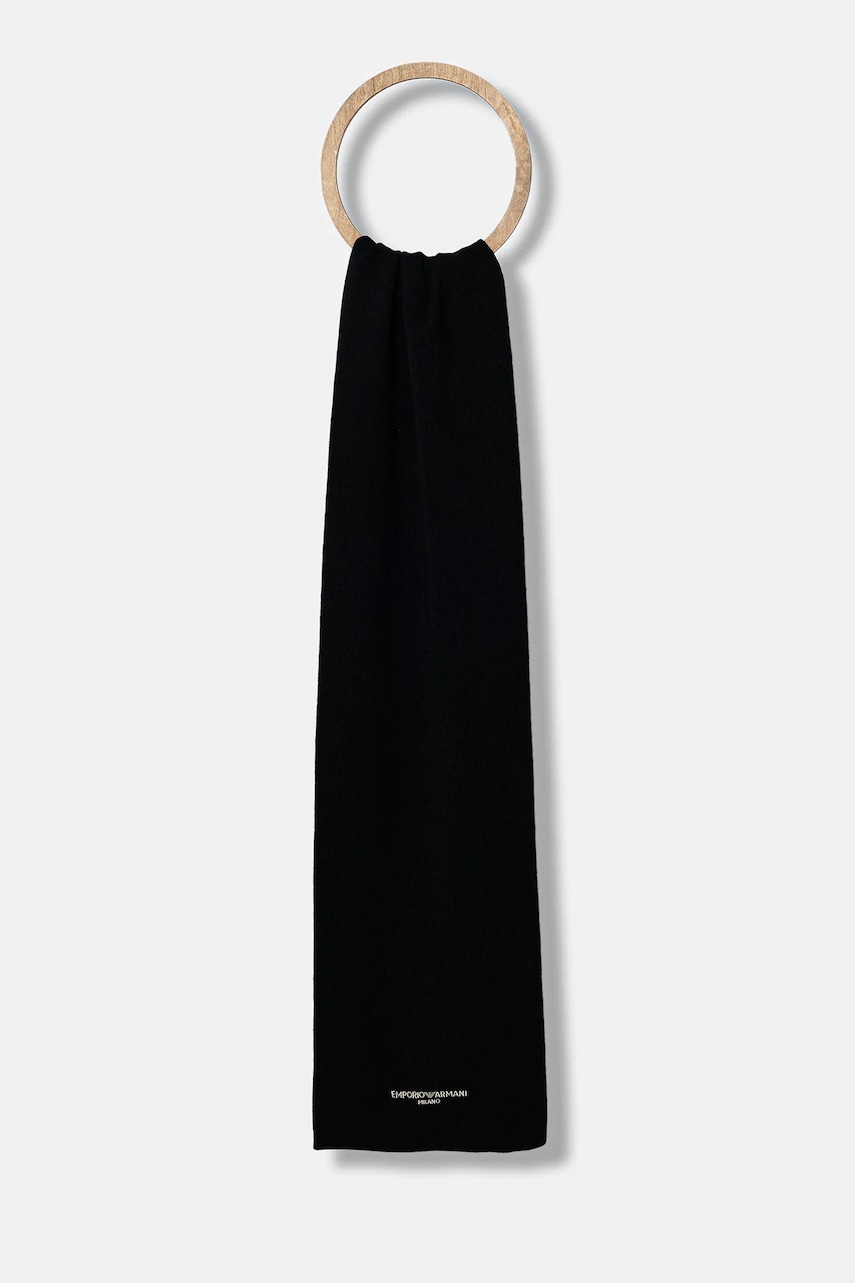 Levně Šála Emporio Armani pánská, tmavomodrá barva, hladká, EM003713 AF18241