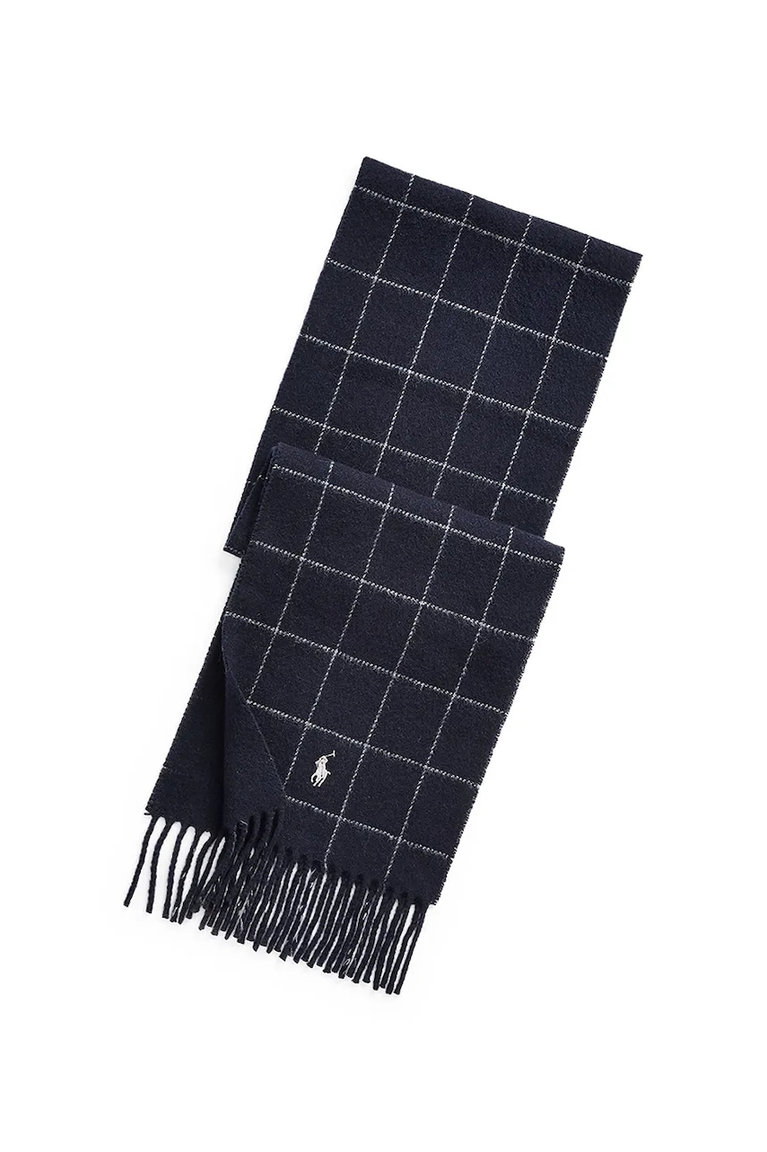 Levně Šála Polo Ralph Lauren pánská, tmavomodrá barva, hladká, 449863392