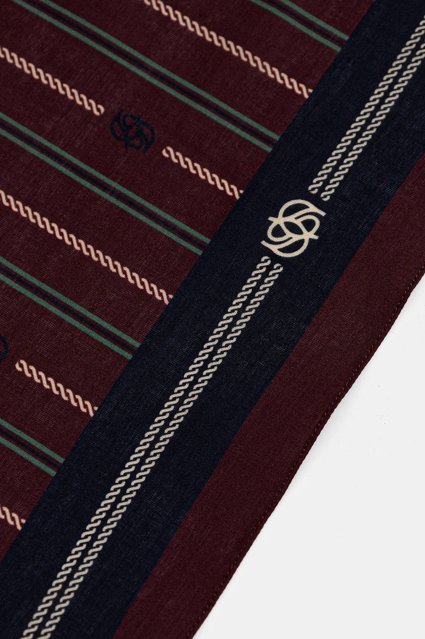 Βαμβακερό κασκόλ Drôle de Monsieur Le Foulard Rayure Monogramme φωτογραφία