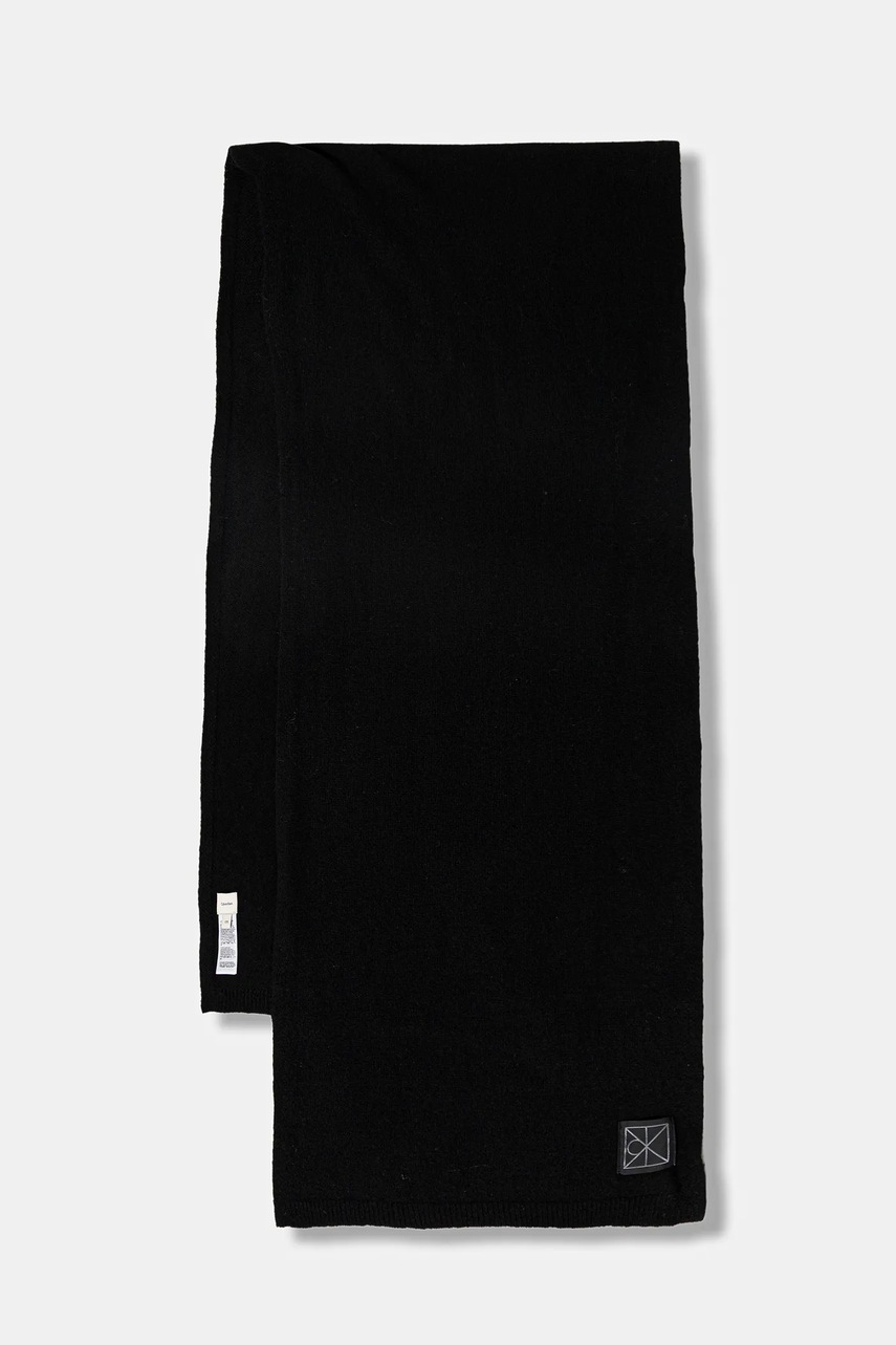 

Кашмирен шал Calvin Klein мъжки в черно с изчистен дизайн LV04D8014G, Черен
