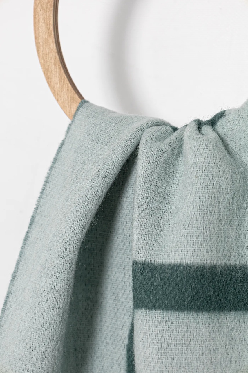 Шерстяной шарф Calvin Klein цвет бирюзовый узор LV04D8026G