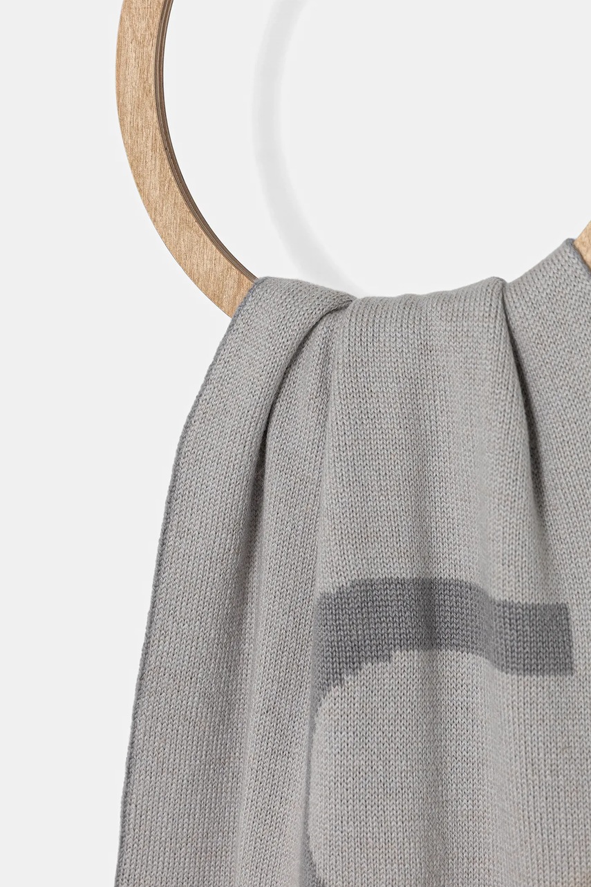 Шерстяной шарф Calvin Klein цвет серый узор LV04D8030G